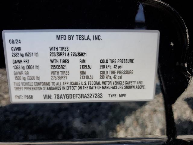 7SAYGDEF3RA327283 - 2024 TESLA MODEL Y BLACK photo 14