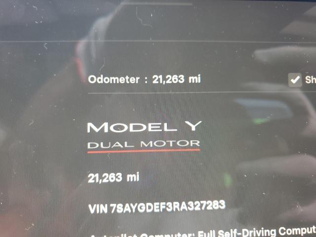 7SAYGDEF3RA327283 - 2024 TESLA MODEL Y BLACK photo 9