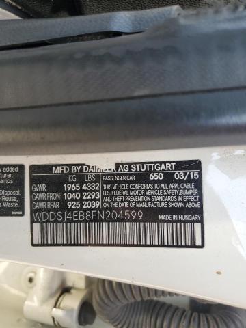 WDDSJ4EB8FN204599 - 2015 MERCEDES-BENZ CLA 250 WHITE photo 13