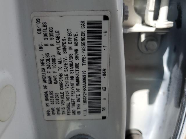 1HGCP2F8XAA006919 - 2010 HONDA ACCORD EXL WHITE photo 12