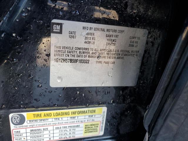 1G1ZH57B58F183322 - 2008 CHEVROLET MALIBU 1LT BLACK photo 12