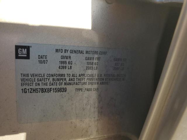 1G1ZH57BX8F159839 - 2008 CHEVROLET MALIBU 1LT 棕色 照片 12