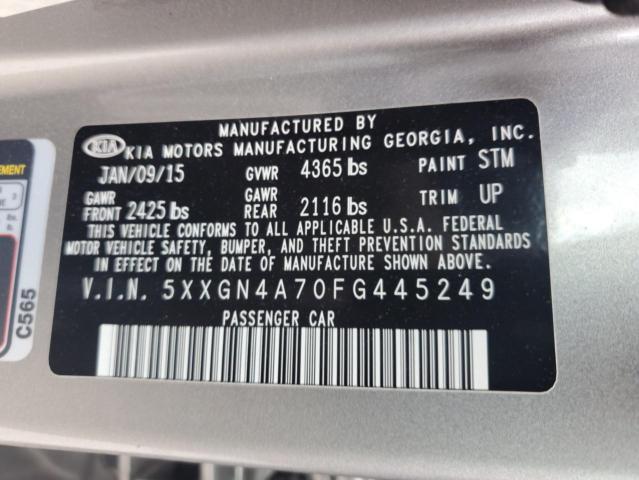 5XXGN4A70FG445249 - 2015 KIA OPTIMA EX SILVER photo 12