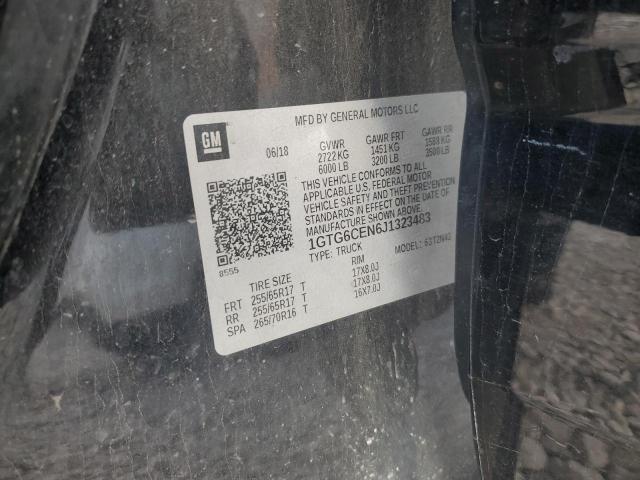 1GTG6CEN6J1323483 - 2018 GMC CANYON SLE أسود صورة 12