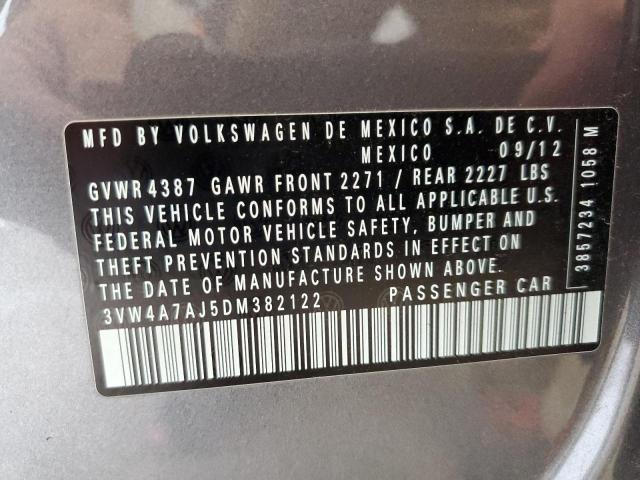 3VW4A7AJ5DM382122 - 2013 VOLKSWAGEN JETTA GLI GRAY photo 12