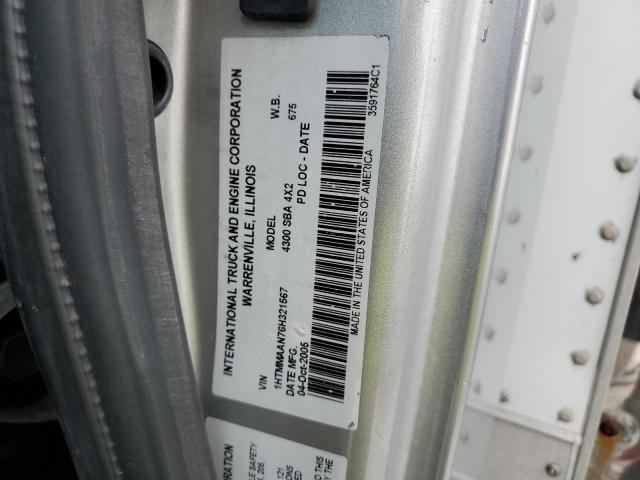 1HTMMAAN76H321567 - 2006 INTERNATIONAL 4000 4300 Silber Foto 13