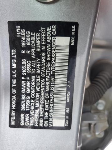 SHHFK7H45HU211551 - 2017 HONDA CIVIC SPORT 银色 照片 13