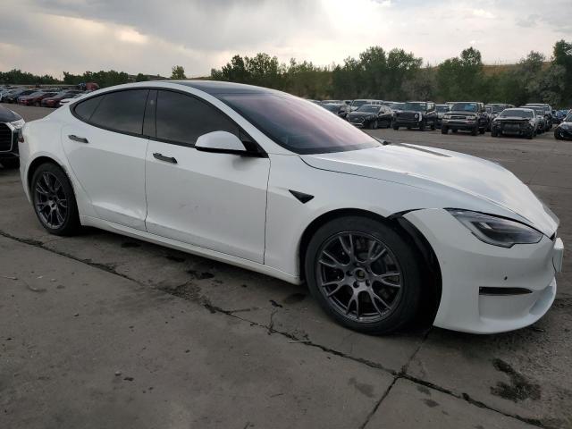 5YJSA1E65MF456446 - 2021 TESLA MODEL S Weiß Foto 4