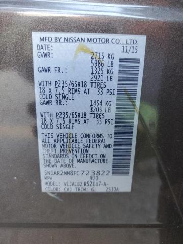 5N1AR2MN8FC723822 - 2015 NISSAN PATHFINDER S BROWN photo 13