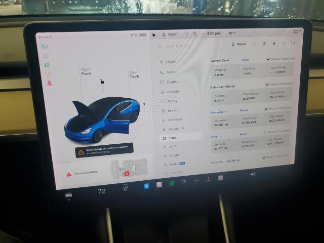 5YJ3E1EC4LF586537 - 2020 TESLA MODEL 3 BLUE photo 9