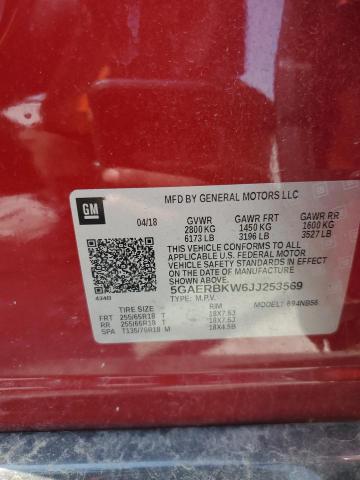 5GAERBKW6JJ253569 - 2018 BUICK ENCLAVE ESSENCE Червоний фото 13