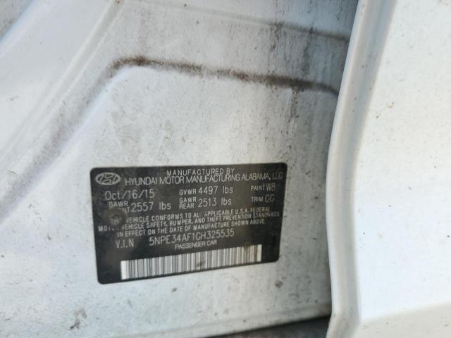 5NPE34AF1GH325535 - 2016 HYUNDAI SONATA SPORT 白色 照片 12