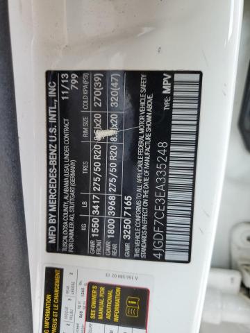 4JGDF7CE3EA335248 - 2014 MERCEDES-BENZ GL 450 4MATIC WHITE photo 12