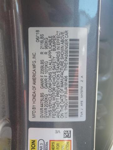 1HGCV1F30JA191406 - 2018 HONDA ACCORD SPORT Boz foto 13