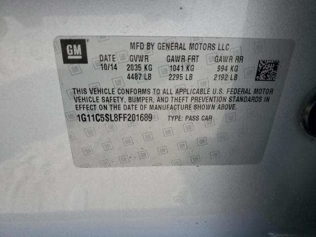 1G11C5SL8FF201689 - 2015 CHEVROLET MALIBU 1LT SILVER photo 12