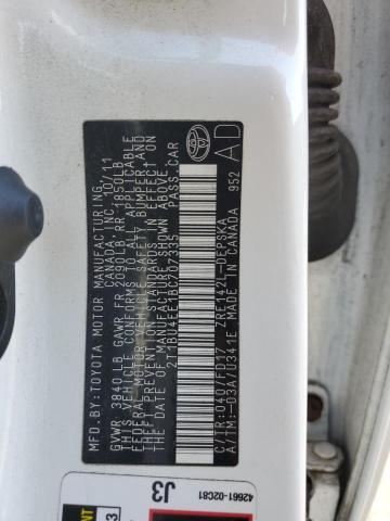 2T1BU4EE1BC707335 - 2011 TOYOTA COROLLA BASE თეთრი ფოტო 12
