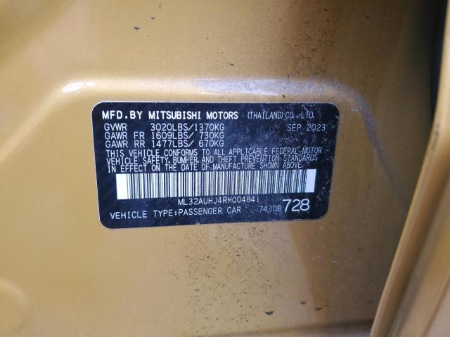 ML32AUHJ4RH004841 - 2024 MITSUBISHI MIRAGE ES GOLD photo 13