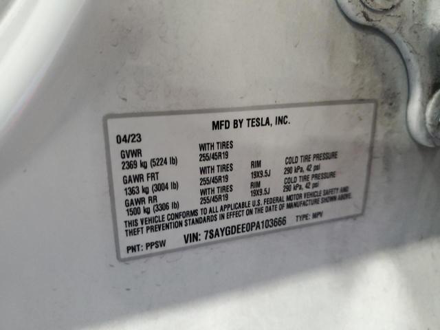 7SAYGDEE0PA103666 - 2023 TESLA MODEL Y Ağ foto 12