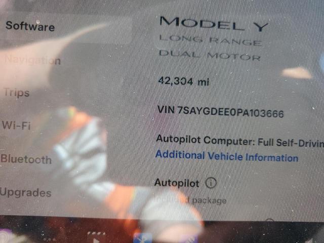 7SAYGDEE0PA103666 - 2023 TESLA MODEL Y Ağ foto 9