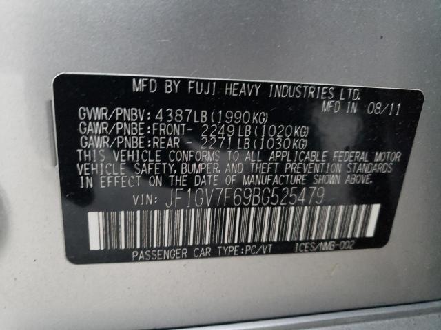 JF1GV7F69BG525479 - 2011 SUBARU IMPREZA WRX SILVER photo 13