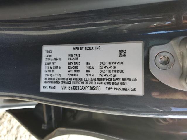 5YJ3E1EAXPF385486 - 2023 TESLA MODEL 3 灰色 照片 13