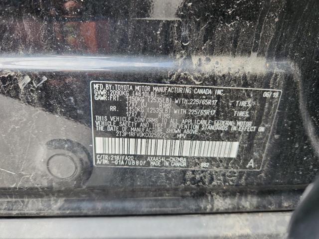 2T3P1RFV0KC025922 - 2019 TOYOTA RAV4 XLE 黑色 照片 13