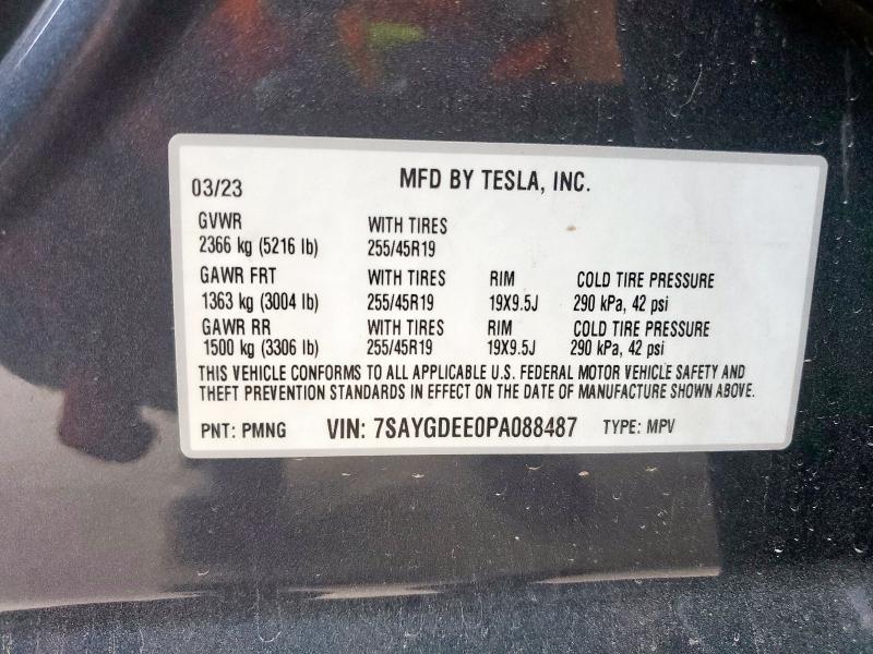 7SAYGDEE0PA088487 - 2023 TESLA MODEL Y 灰色 照片 13