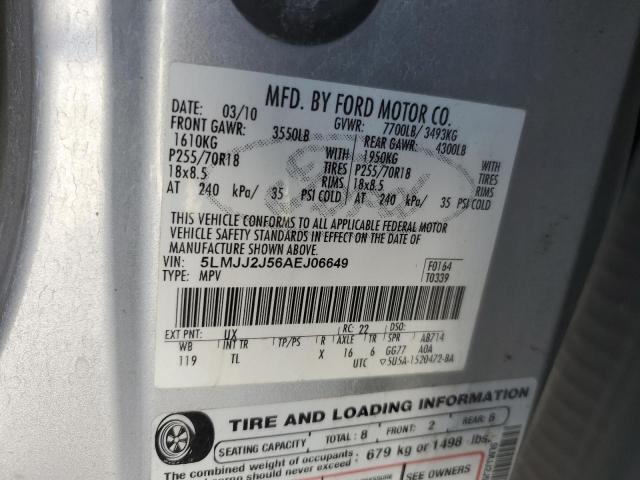 5LMJJ2J56AEJ06649 - 2010 LINCOLN NAVIGATOR ვერცხლისფერი ფოტო 13