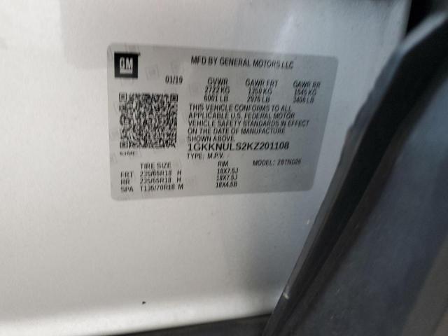 1GKKNULS2KZ201108 - 2019 GMC ACADIA SLT-1 ვერცხლისფერი ფოტო 13