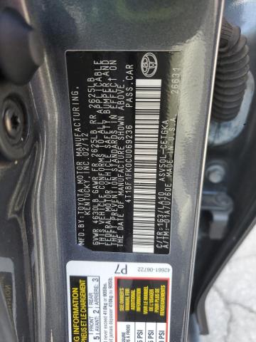 4T1BF1FK0CU069236 - 2012 TOYOTA CAMRY BASE Գրաֆիտ լուսանկար 13