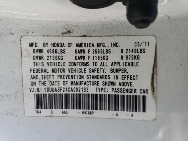 19UUA8F24CA002193 - 2012 ACURA TL WHITE photo 13