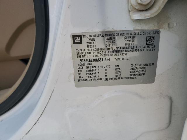 3GSALEE18AS611564 - 2010 SATURN VUE XR WHITE photo 12