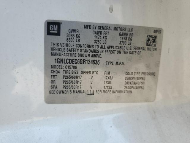1GNLCDEC6GR134636 - 2016 CHEVROLET TAHOE POLICE 白色 照片 13