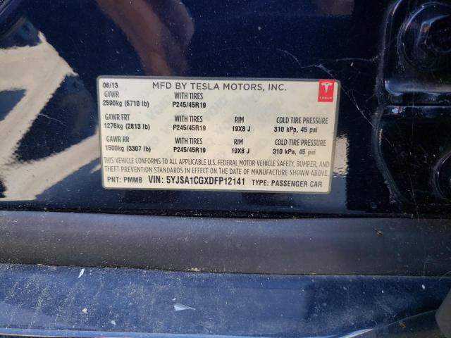 5YJSA1CGXDFP12141 - 2013 TESLA MODEL S Կանաչ լուսանկար 12
