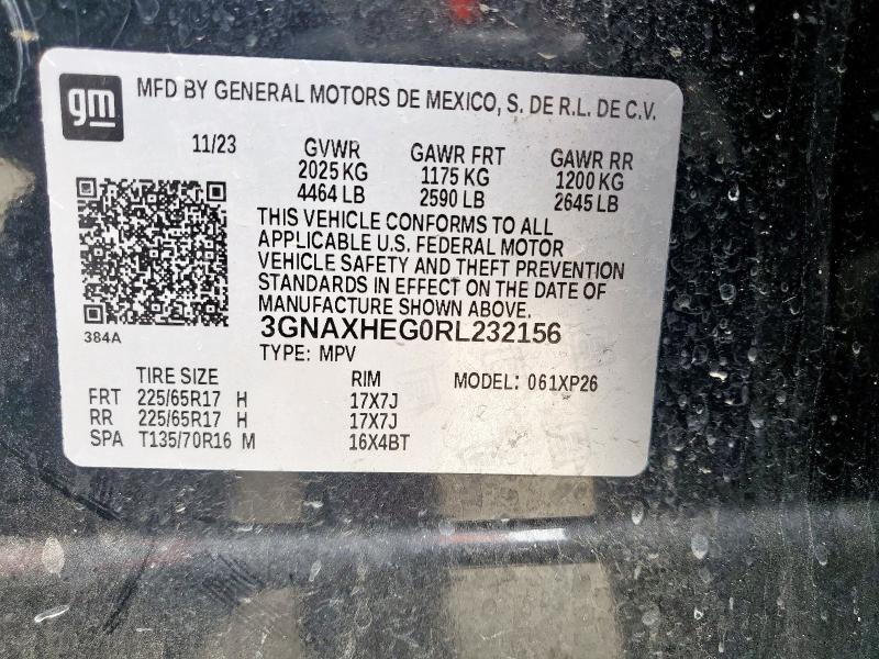 3GNAXHEG0RL232156 - 2024 CHEVROLET EQUINOX LS Czarny zdjęcie 12