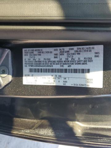 1FMCU0GD4JUC20323 - 2018 FORD ESCAPE SE GRAY photo 13