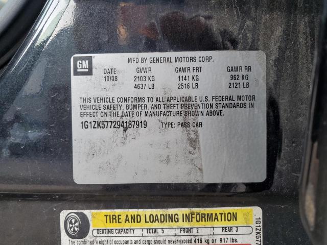 1G1ZK577294187919 - 2009 CHEVROLET MALIBU LTZ შავი ფოტო 13