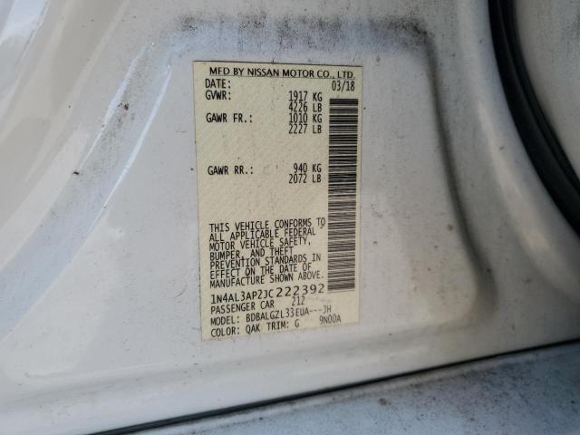 1N4AL3AP2JC222392 - 2018 NISSAN ALTIMA 2.5 Weiß Foto 12