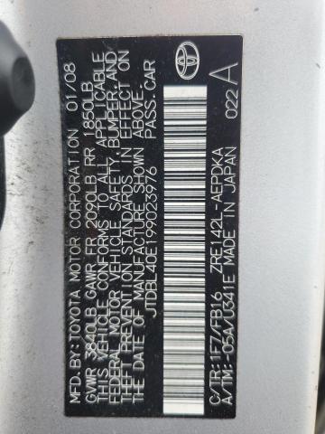 JTDBL40E199023976 - 2009 TOYOTA COROLLA BASE 银色 照片 12