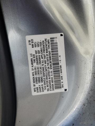 5FNRL38736B070247 - 2006 HONDA ODYSSEY EXL SILVER photo 13