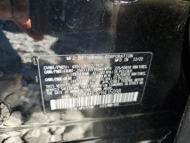 JF2SKAPC5PH435098 - 2023 SUBARU FORESTER LIMITED შავი ფოტო 13