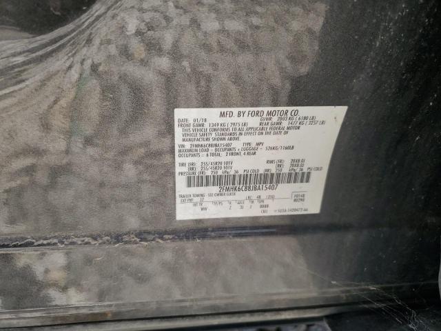 2FMHK6C88JBA15407 - 2018 FORD FLEX SEL GRAY photo 13