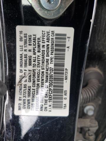 19XFC2F70GE097137 - 2016 HONDA CIVIC EX BLACK photo 12