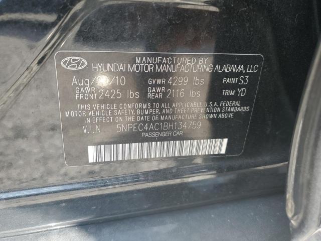 5NPEC4AC1BH134759 - 2011 HYUNDAI SONATA SE BLACK photo 12