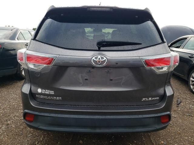 5TDJKRFH2GS502628 - 2016 TOYOTA HIGHLANDER XLE GRAY photo 6