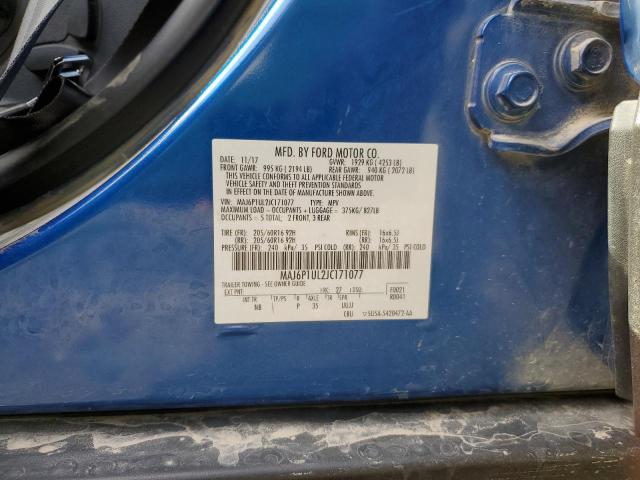 MAJ6P1UL2JC171077 - 2018 FORD ECOSPORT SE BLUE photo 12