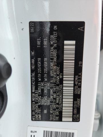 5TDGZRAH0NS552566 - 2022 TOYOTA HIGHLANDER XLE Weiß Foto 14