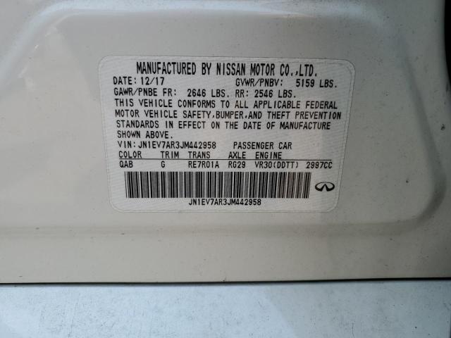 JN1EV7AR3JM442958 - 2018 INFINITI Q50 LUXE 白色 照片 12