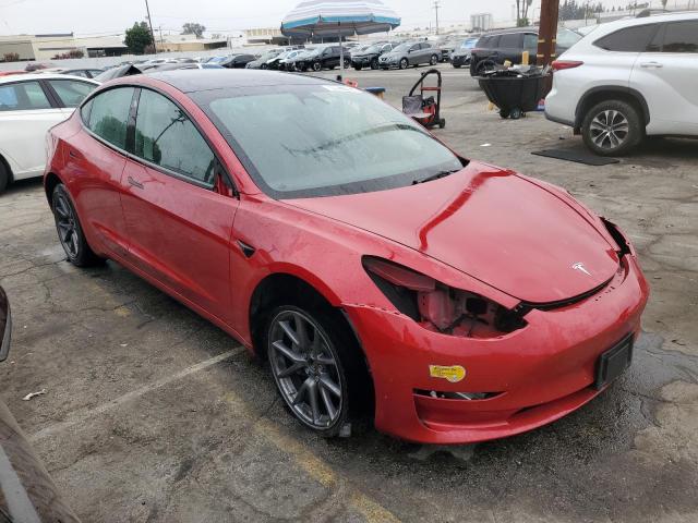 5YJ3E1EB0NF193791 - 2022 TESLA MODEL 3 წითელი ფოტო 4