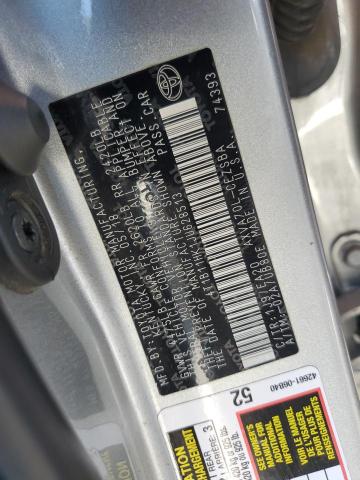 4T1B11HK1JU628513 - 2018 TOYOTA CAMRY L SILVER photo 12